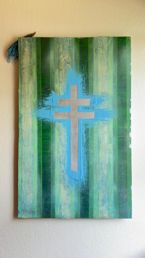 Mixed media (primarily acrylic) on eucalyptus hardboard Ready to hang / Float-mounted with inset backing